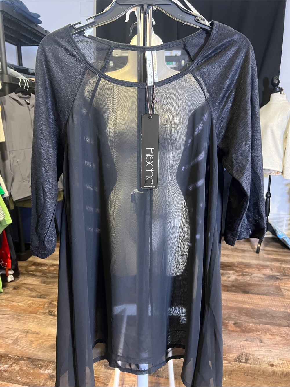 Kische Black Sheer Swim Cover-Up Tunic